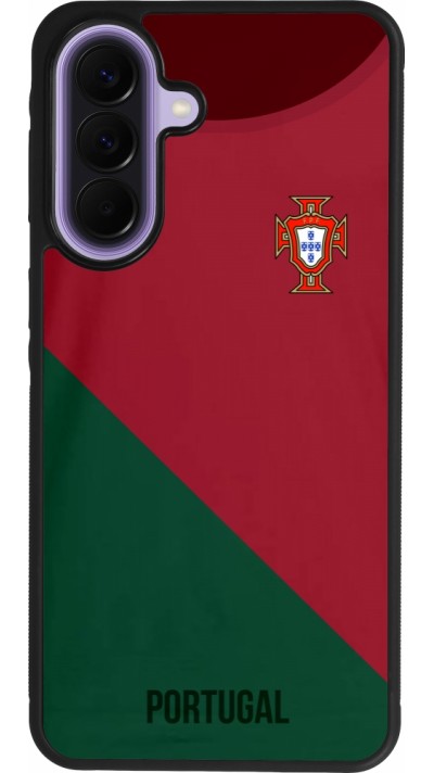 Coque Samsung Galaxy A57 5G - Silicone rigide noir Maillot de football Portugal 2022