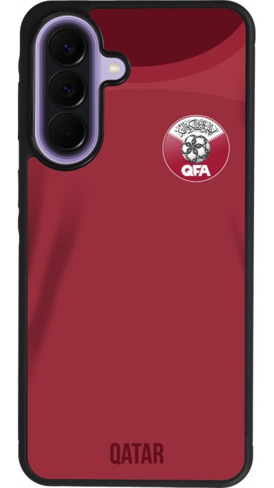 Coque Samsung Galaxy A57 5G - Silicone rigide noir Maillot de football Qatar 2022 personnalisable