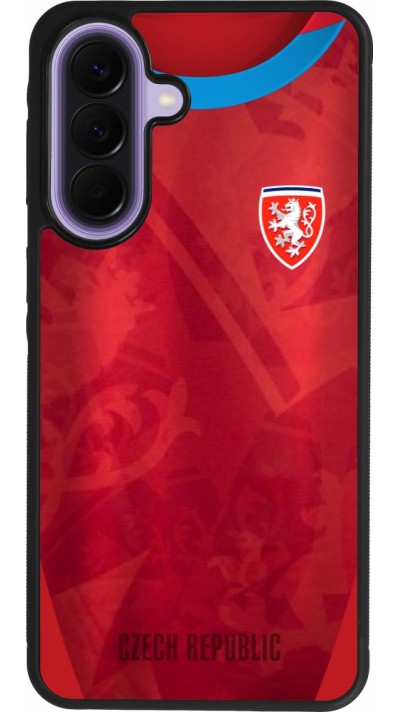 Coque Samsung Galaxy A57 5G - Silicone rigide noir Maillot de football République Tchèque personnalisable