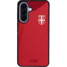 Coque Samsung Galaxy A57 5G - Silicone rigide noir Maillot de football Serbie 2022 personnalisable