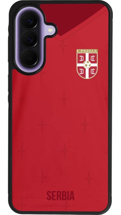 Coque Samsung Galaxy A57 5G - Silicone rigide noir Maillot de football Serbie 2022 personnalisable