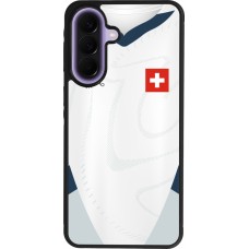Coque Samsung Galaxy A57 5G - Silicone rigide noir Maillot de football Suisse Extérieur personnalisable