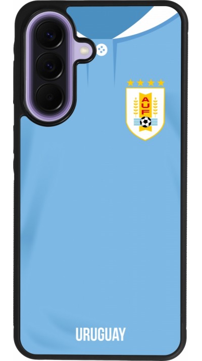 Coque Samsung Galaxy A57 5G - Silicone rigide noir Maillot de football Uruguay 2022 personnalisable