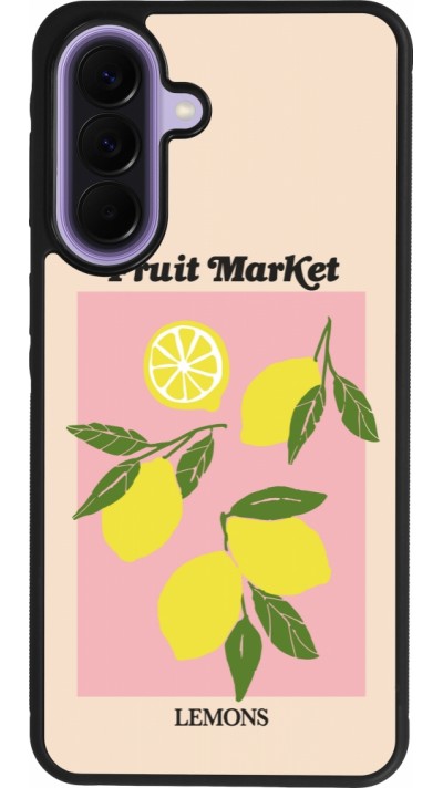 Coque Samsung Galaxy A57 5G - Silicone rigide noir Fruit market lemons 2026