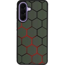 Coque Samsung Galaxy A57 5G - Silicone rigide noir Geometric Line red