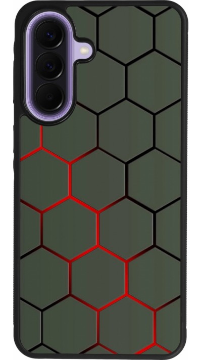 Coque Samsung Galaxy A57 5G - Silicone rigide noir Geometric Line red