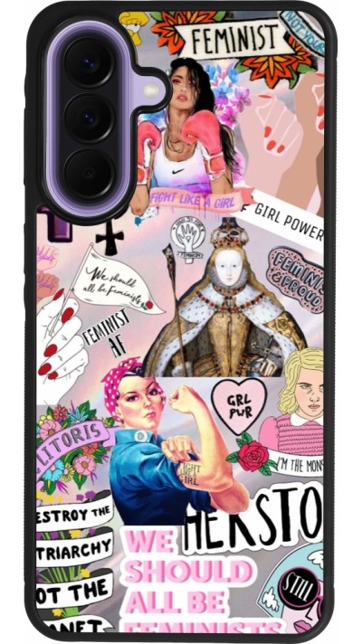 Coque Samsung Galaxy A57 5G - Silicone rigide noir Girl Power Collage