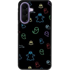 Coque Samsung Galaxy A57 5G - Silicone rigide noir Halloween 2024 colorful ghosts