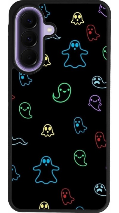 Coque Samsung Galaxy A57 5G - Silicone rigide noir Halloween 2024 colorful ghosts