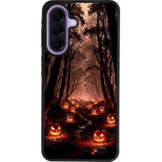 Coque Samsung Galaxy A57 5G - Silicone rigide noir Halloween 2025 Road of Terrifying Pumpkins