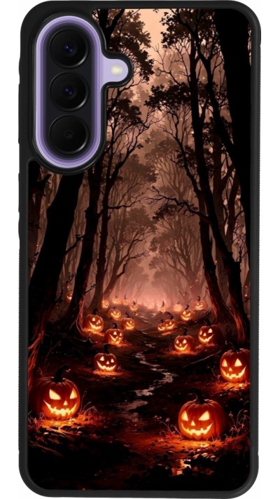 Coque Samsung Galaxy A57 5G - Silicone rigide noir Halloween 2025 Road of Terrifying Pumpkins