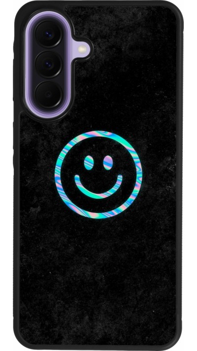 Coque Samsung Galaxy A57 5G - Silicone rigide noir Happy smiely irisé