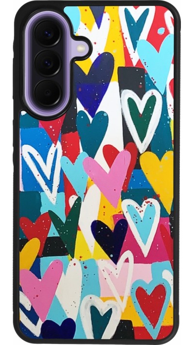 Coque Samsung Galaxy A57 5G - Silicone rigide noir Joyful Hearts
