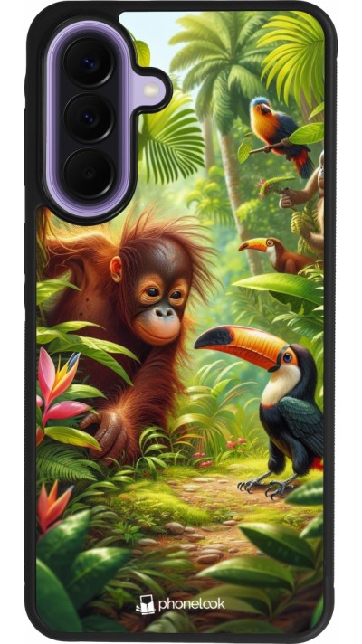 Samsung Galaxy A57 5G Case Hülle - Silikon schwarz Tropischer Dschungel Tayrona