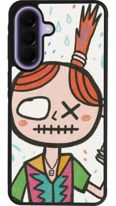 Coque Samsung Galaxy A57 5G - Silicone rigide noir Little Girl Sketch