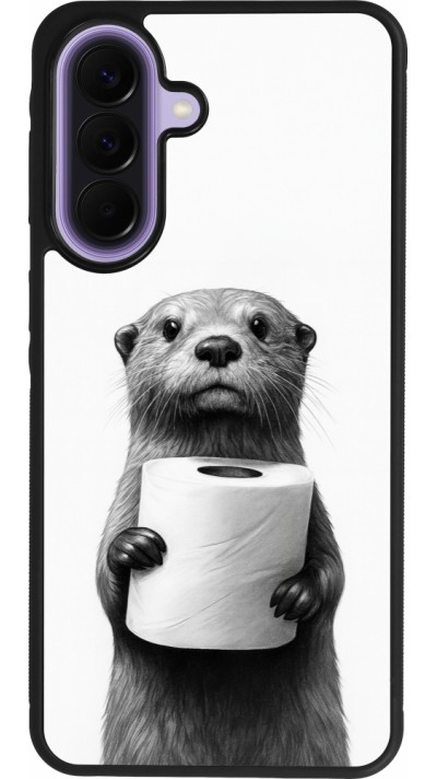 Coque Samsung Galaxy A57 5G - Silicone rigide noir Loutre papier de toilette
