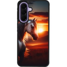 Coque Samsung Galaxy A57 5G - Silicone rigide noir Majestic Sunset Horse