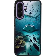 Coque Samsung Galaxy A57 5G - Silicone rigide noir Manta Lagon Nettoyage