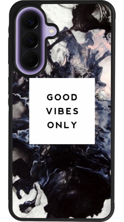 Coque Samsung Galaxy A57 5G - Silicone rigide noir Marble Good Vibes Only