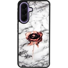 Coque Samsung Galaxy A57 5G - Silicone rigide noir Marble Rose Gold