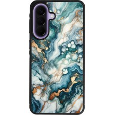Coque Samsung Galaxy A57 5G - Silicone rigide noir Marbre Vert Bleu Doré
