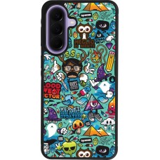 Coque Samsung Galaxy A57 5G - Silicone rigide noir Mixed Cartoons Turquoise