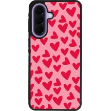 Coque Samsung Galaxy A57 5G - Silicone rigide noir Mom 2024 petits coeurs