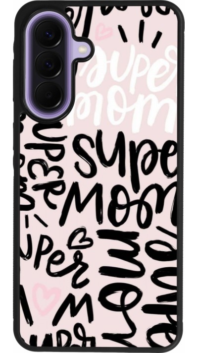 Coque Samsung Galaxy A57 5G - Silicone rigide noir Mom 2024 Super mom