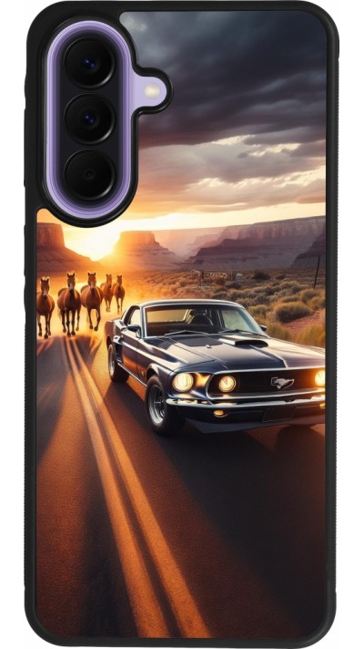 Coque Samsung Galaxy A57 5G - Silicone rigide noir Mustang 69 Grand Canyon