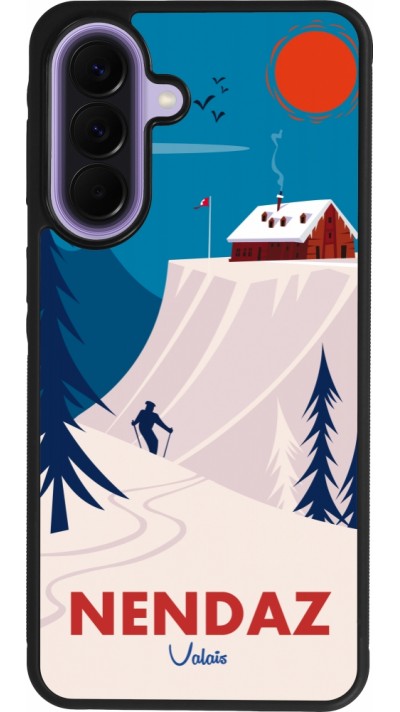 Coque Samsung Galaxy A57 5G - Silicone rigide noir Nendaz Cabane Ski