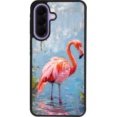 Coque Samsung Galaxy A57 5G - Silicone rigide noir Paint Flamingo