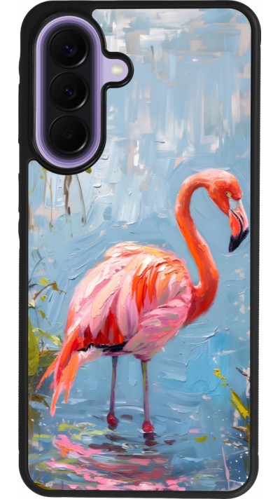 Coque Samsung Galaxy A57 5G - Silicone rigide noir Paint Flamingo