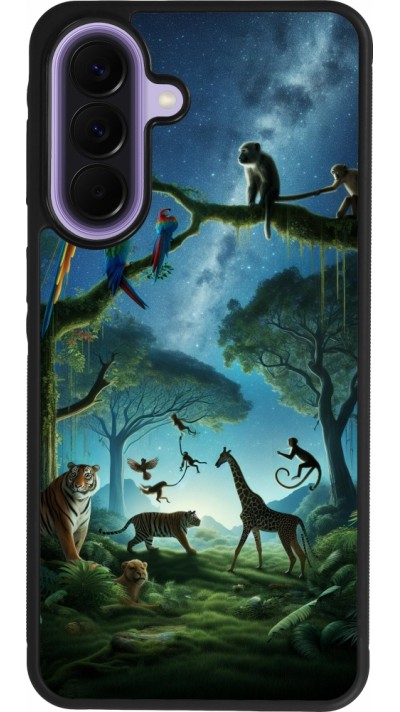 Coque Samsung Galaxy A57 5G - Silicone rigide noir Paradis des animaux exotiques