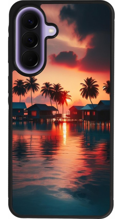 Coque Samsung Galaxy A57 5G - Silicone rigide noir Paradis Maldives