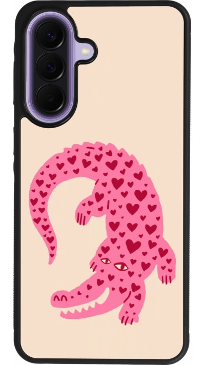 Coque Samsung Galaxy A57 5G - Silicone rigide noir Pink crocodile 2026