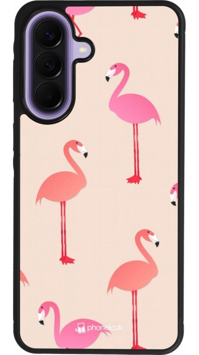 Coque Samsung Galaxy A57 5G - Silicone rigide noir Pink Flamingos Pattern