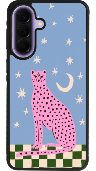 Coque Samsung Galaxy A57 5G - Silicone rigide noir Pink leopard with stars 2026