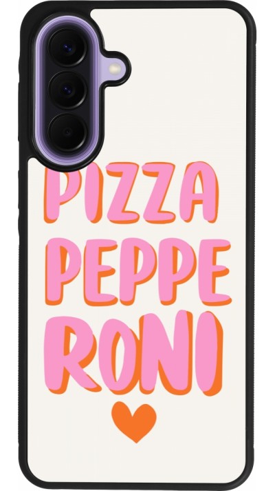 Coque Samsung Galaxy A57 5G - Silicone rigide noir Pizza pepperoni 2026