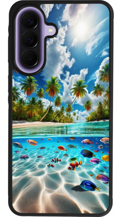 Coque Samsung Galaxy A57 5G - Silicone rigide noir Plage Paradis