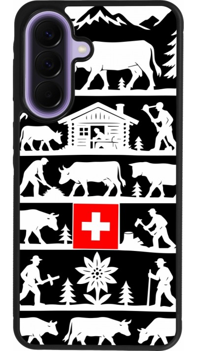 Coque Samsung Galaxy A57 5G - Silicone rigide noir Poya Suisse 1 noir