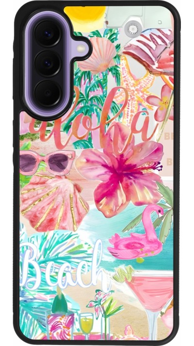 Coque Samsung Galaxy A57 5G - Silicone rigide noir Preppy Collage Aloha