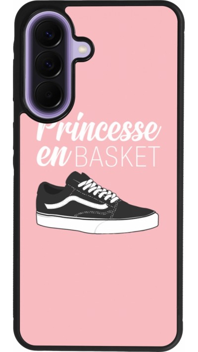 Coque Samsung Galaxy A57 5G - Silicone rigide noir princesse en basket