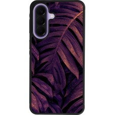 Coque Samsung Galaxy A57 5G - Silicone rigide noir Purple Light Leaves