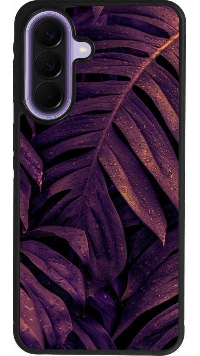 Coque Samsung Galaxy A57 5G - Silicone rigide noir Purple Light Leaves