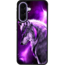 Coque Samsung Galaxy A57 5G - Silicone rigide noir Purple Sky Wolf