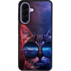 Coque Samsung Galaxy A57 5G - Silicone rigide noir Red Blue Cat Glasses