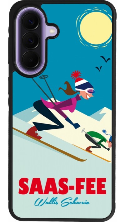 Coque Samsung Galaxy A57 5G - Silicone rigide noir Saas-Fee Ski Downhill