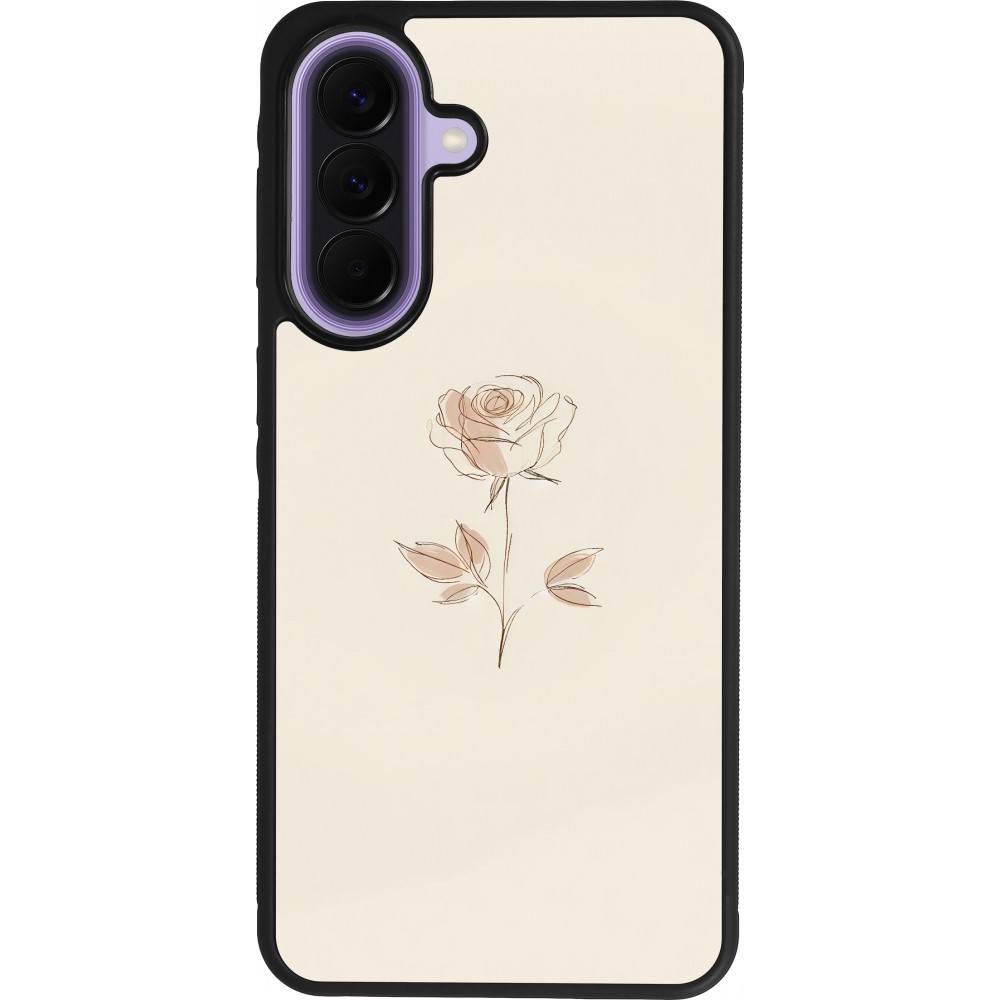 Coque Samsung Galaxy A57 5G - Silicone rigide noir Sable Rose Minimaliste