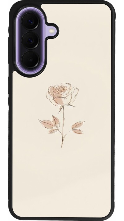 Coque Samsung Galaxy A57 5G - Silicone rigide noir Sable Rose Minimaliste