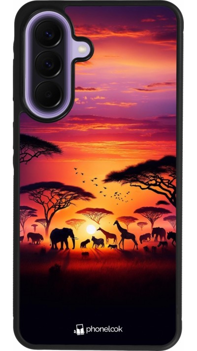 Coque Samsung Galaxy A57 5G - Silicone rigide noir Safari sunset wildlife
